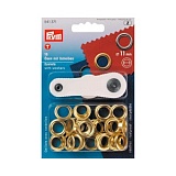 Люверсы, внутренний диаметр 11мм, латунь, золотистый, 15шт в упаковке, Prym, 541371