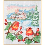 Купить недорого   Набор для вышивания Anchor "Winter Robin" /Зимний робин/ 19,5*16,5см, MEZ Венгрия, PCE0501  в интернет магазине Фэмили хобби