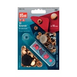 Кнопки "Анорак", диаметр 15мм, латунь, золотистый, 10шт в упаковке, Prym, 390314