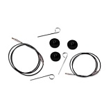 Тросик для съемных спиц, длина около 35 (60)см, заглушки 2шт, ключик, KnitPro, 10521