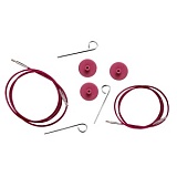 Тросик для съемных спиц, длина около 56 (80)см, заглушки 2шт, ключик, KnitPro, 10502