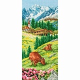Купить недорого   Набор для вышивания Anchor "Swiss Alpine Landscape" 32*14см, MEZ Венгрия, PCE0811  в интернет магазине Фэмили хоби