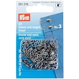 Крючок для одежды с глазками для пришивания №3, PRYM, 261216