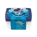 Клик-бокс с защелкивающим замком, размер 24*16,5*14см, пластик, прозрачный/фиолетовый, Prym, 612403