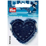 Термоаппликация "Сердечко с цветами и бахромой" 55*55мм, Prym, 925611
