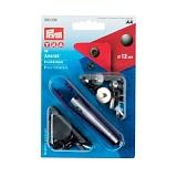 Кнопки "Анорак", диаметр 12мм, латунь, черный, 10шт в упаковке, Prym, 390339