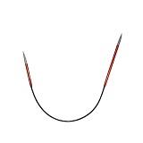 Спицы круговые укороченные асимметричные "Zing" 2,75мм/25см, длина спицы 7см и 4,5см, KnitPro, 47053