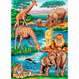 Купить недорого   Набор для вышивания Maia "African Wildlife" 42*29см, MEZ Венгрия, 5678000-01212  в интернет магазине Фэмили хоби