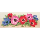 Купить недорого   Набор для вышивания Anchor "Spray Of Anemones" 18*47см, MEZ Венгрия, PCE733  в интернет магазине Фэмили хоби