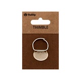 Наперсток "Кольцо", регулируемый, с пластиной, сталь, серебристый, Tulip, SN-009e