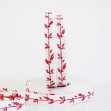 Купить недорого   Тесьма декоративная "Рождественские веточки Пуансеттии", ширина 10мм, Acufactum,  в интернет магазине Фэмили хоби