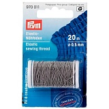 Эластичная нить для шитья, диаметр 0,5мм (50% эластан, 50% полиамид), серый, Prym, 970011